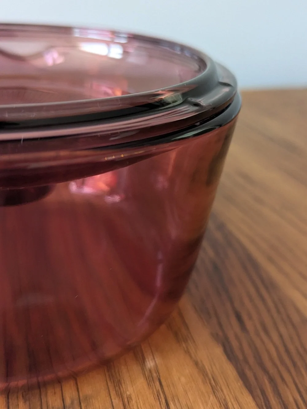 1L Vision Corning Glass Saucepan w/ PYREX Lid Pour Spout - Cranberry Visions - Picture 10 of 16